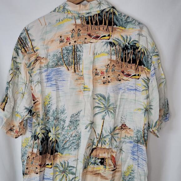 Tommy Hilfiger- Men's short sleeve button up Hawaiian theme shirt- size Medium - Picture 4 of 7